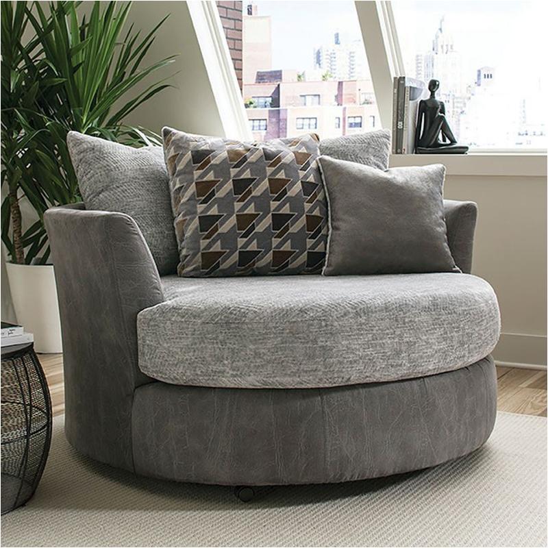 Sm5184-ch Furniture Of America Alannah Swivel Chair